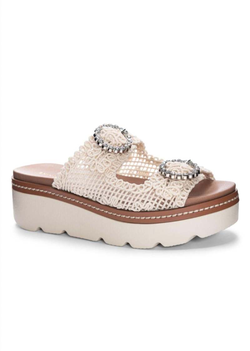 Chinese Laundry Sonder Platform Slide Sandal In Macrame