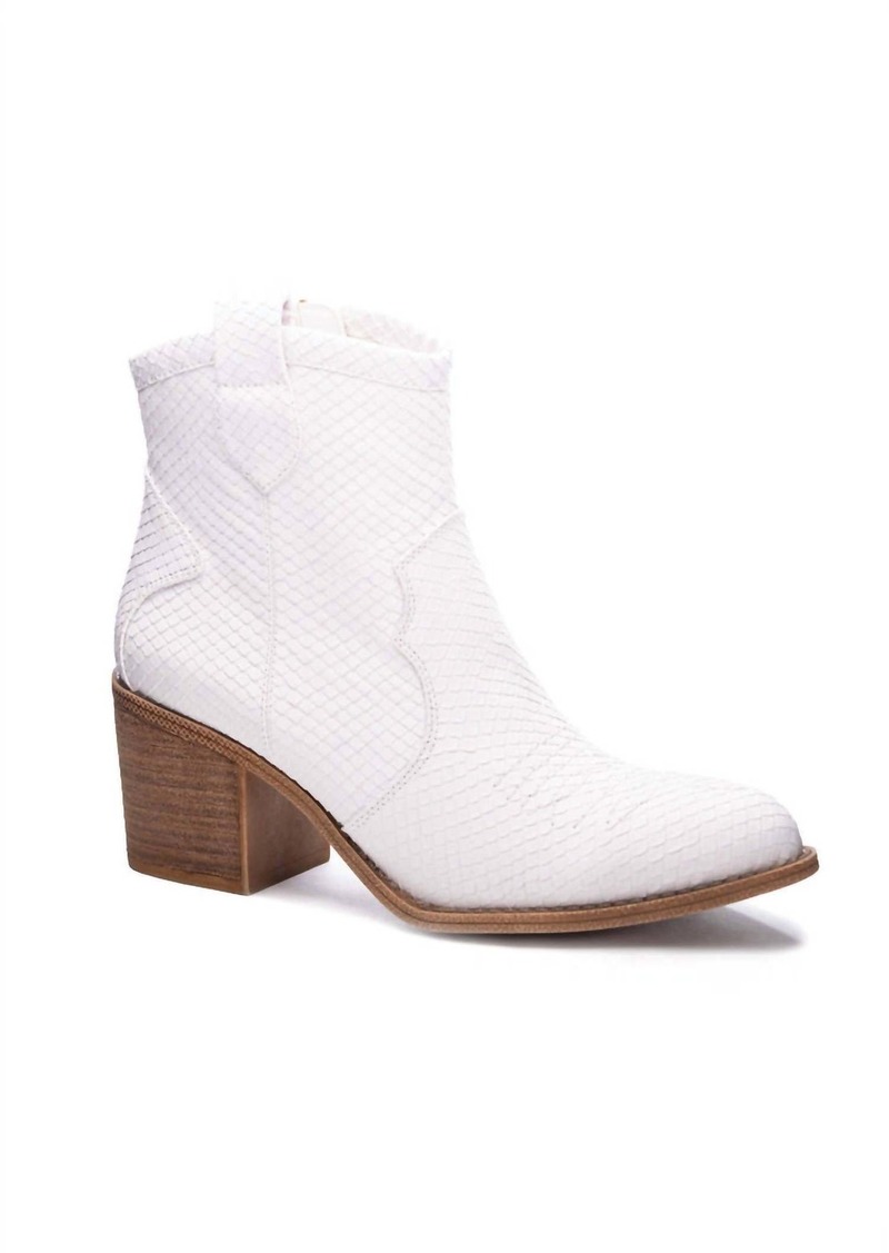 Chinese Laundry Unite Snake Print Bootie In White