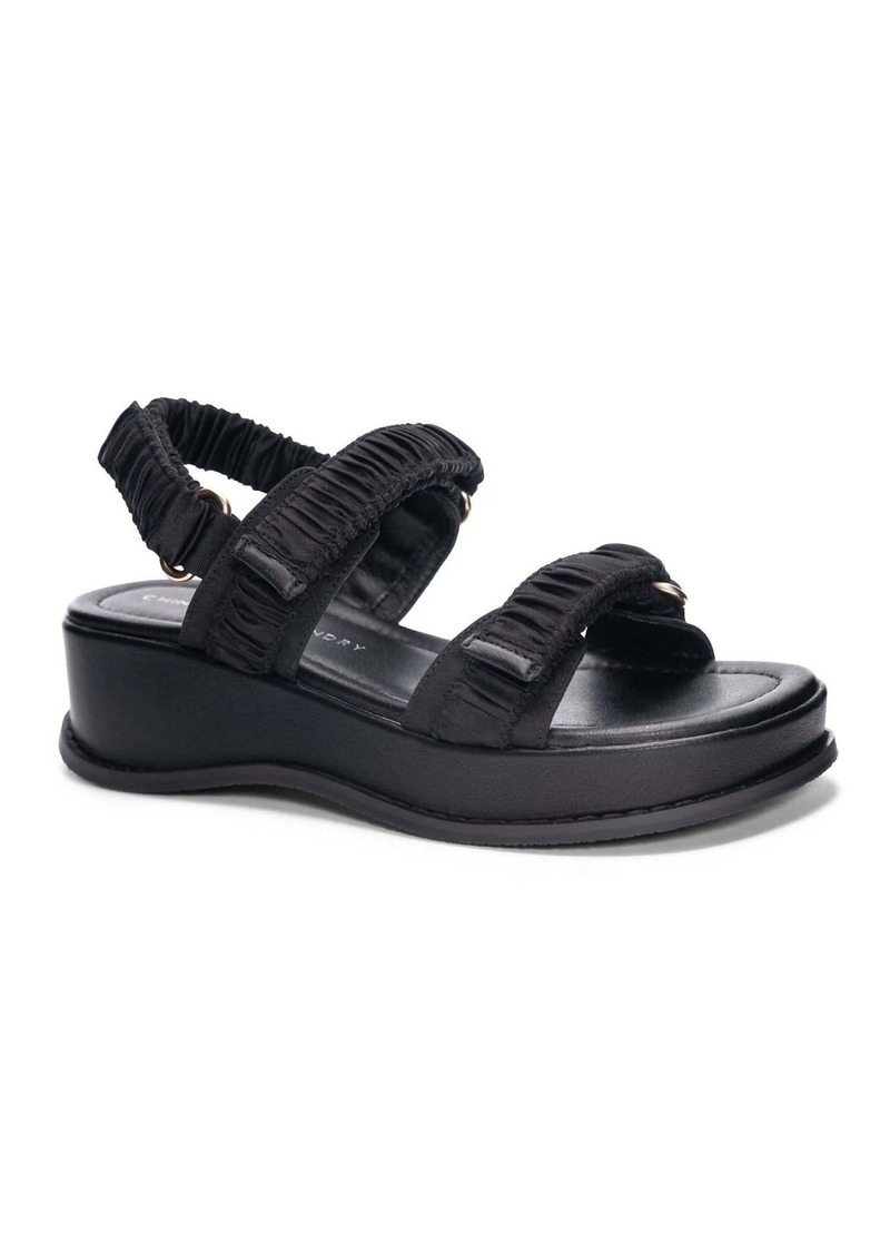 Chinese Laundry Women's Cashy Casual Sandal In Black Satin