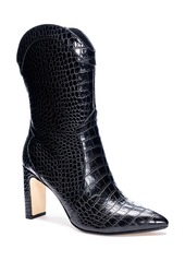 Chinese Laundry Everly Pointy Toe Boot in Black Crocodile at Nordstrom