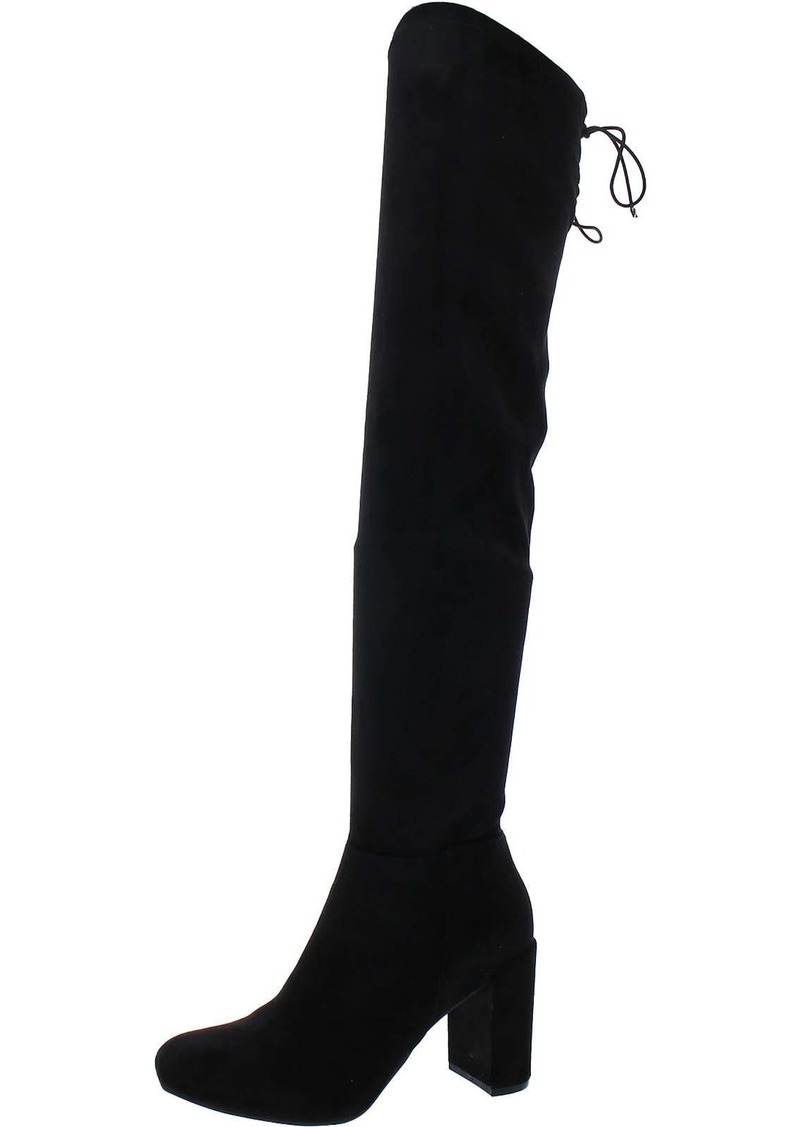 Chinese Laundry Womens Faux Suede Lace Up Over-The-Knee Boots