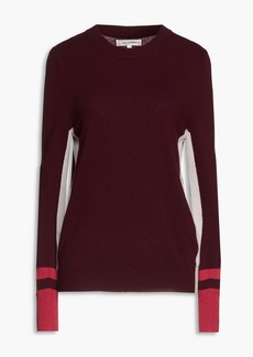Chinti and Parker - Color-block wool and cashmere-blend sweater - Burgundy - M
