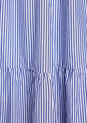 Chinti and Parker - Gathered striped cotton-poplin midi dress - Blue - UK 8