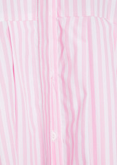 Chinti and Parker - Pleated striped cotton-poplin midi dress - Pink - UK 8