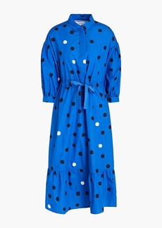 Chinti and Parker - Polka-dot cotton-poplin midi shirt dress - Blue - UK 8