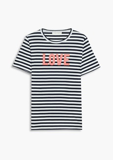 Chinti and Parker - Printed striped organic cotton-jersey T-shirt - Blue - XS