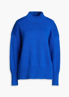 Chinti and Parker - Ribbed cotton turtleneck sweater - Blue - S