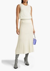 Chinti and Parker - Ribbed merino wool and cashmere-blend midi skirt - White - XS
