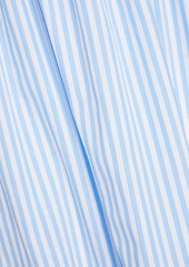 Chinti and Parker - Shirred striped Lyocell-blend poplin midi dress - Blue - UK 12