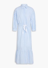 Chinti and Parker - Striped cotton-poplin midi shirt dress - Blue - UK 10