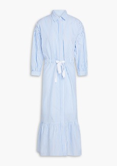 Chinti and Parker - Striped cotton-poplin midi shirt dress - Blue - UK 6