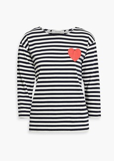Chinti and Parker - Striped printed cotton-jersey top - Blue - S