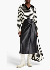 Chinti and Parker - Striped wool and cashmere-blend polo sweater - Black - M