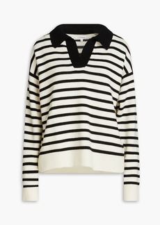 Chinti and Parker - Striped wool and cashmere-blend polo sweater - Black - M