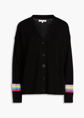 Chinti and Parker - Varsity striped wool and cashmere-blend cardigan - Black - S