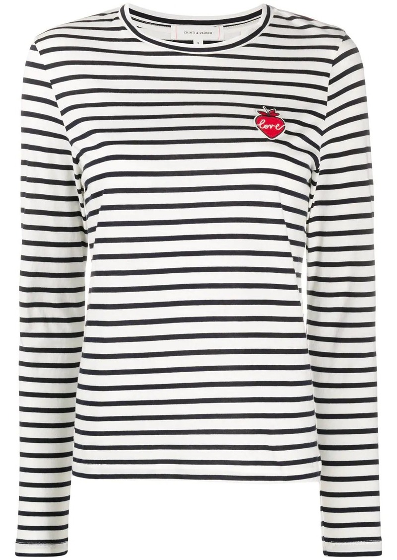 patch-embellished Breton striped T-shirt