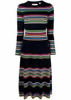 Chinti and Parker rainbow-stripes merino-wool dress
