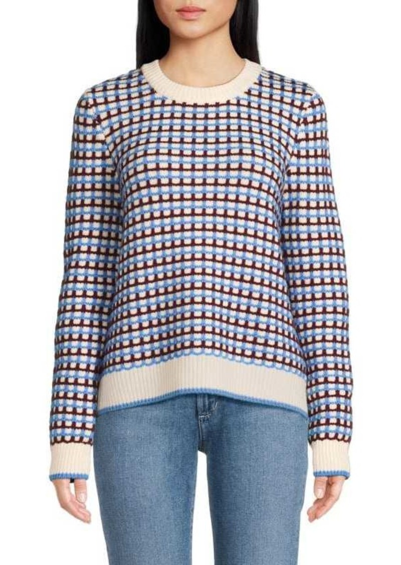 Chinti and Parker Retro Check Wool Blend Sweater