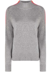 Chinti and Parker stripe detail mock-neck jumper