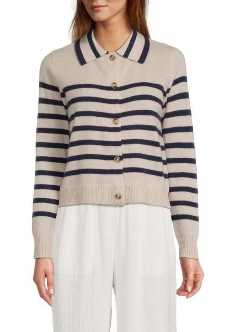 Chinti and Parker Striped Cashmere Cardigan