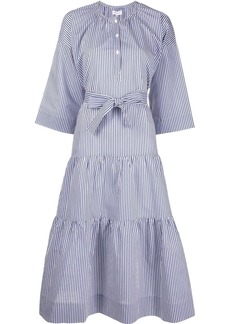 Chinti and Parker striped tiered belted dress