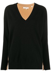 Chinti and Parker two-tone V-neck jumper