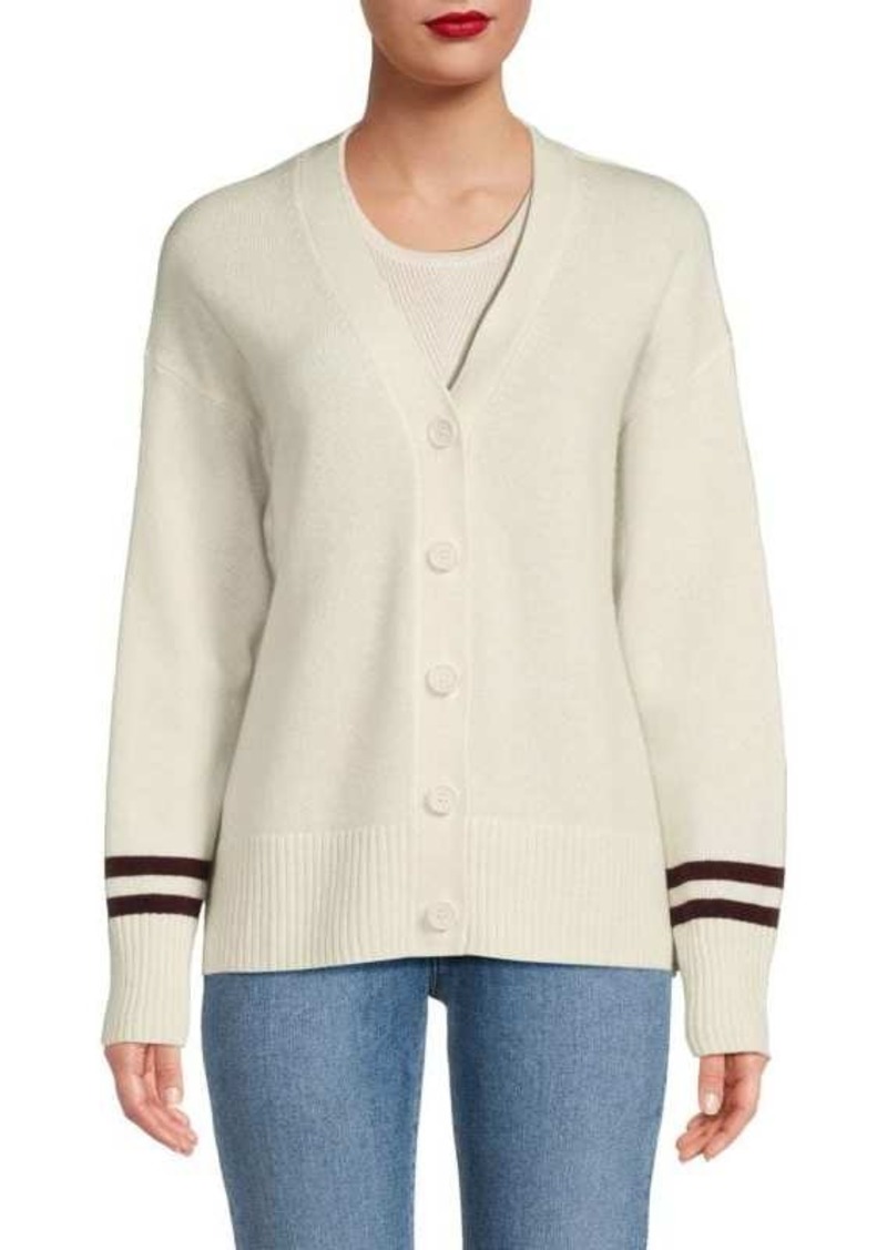 Chinti and Parker Varsity Stripe Wool Blend Cardigan