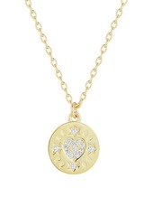 Chloé 14K Goldplated Sterling Silver & Crystal Medallion Necklace