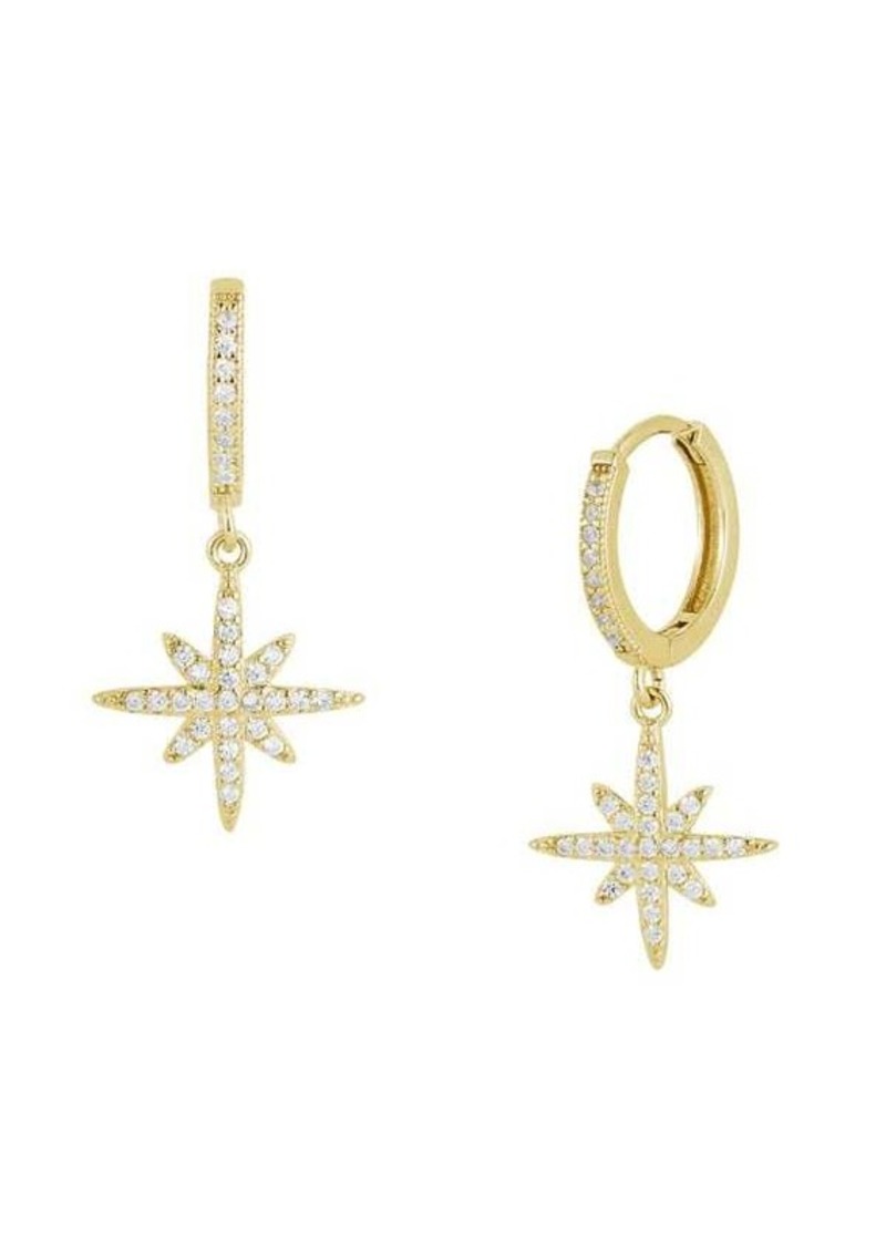 Chloé 14K Goldplated Sterling Silver & Cubic Zirconia Star Charm Huggie Earrings