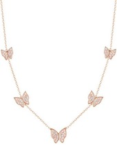 Chloé 14K Rose Gold Vermeil & Cubic Zirconia Butterfly Station Necklace