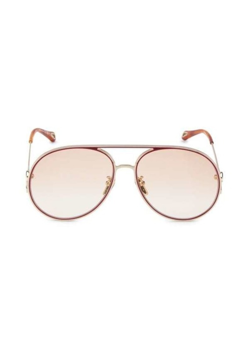 Chloé 61MM Round Aviator Sunglasses