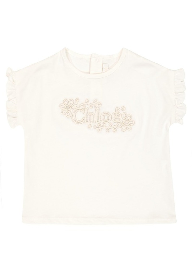 Chloé Kids Baby logo cotton jersey T-shirt