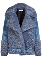 Chloé Belted Denim & Shearling Jacket