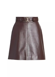 Chloé Belted Leather Miniskirt