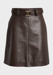 Chloé Belted Nappa Leather Skirt