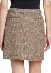 Chloé Belted Tweed Miniskirt