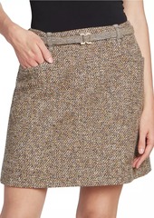 Chloé Belted Tweed Miniskirt