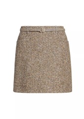 Chloé Belted Tweed Miniskirt
