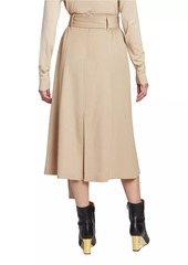 Chloé Belted Wool Midi-Skirt