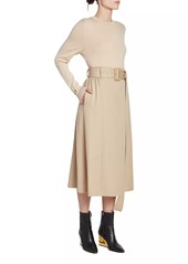 Chloé Belted Wool Midi-Skirt