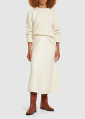 Chloé Boiled Wool Blend Bouclé Midi Skirt