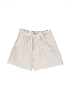 Chloé bow-detail linen shorts