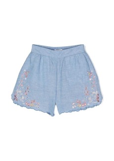 Chloé broderie-anglaise chambray shorts