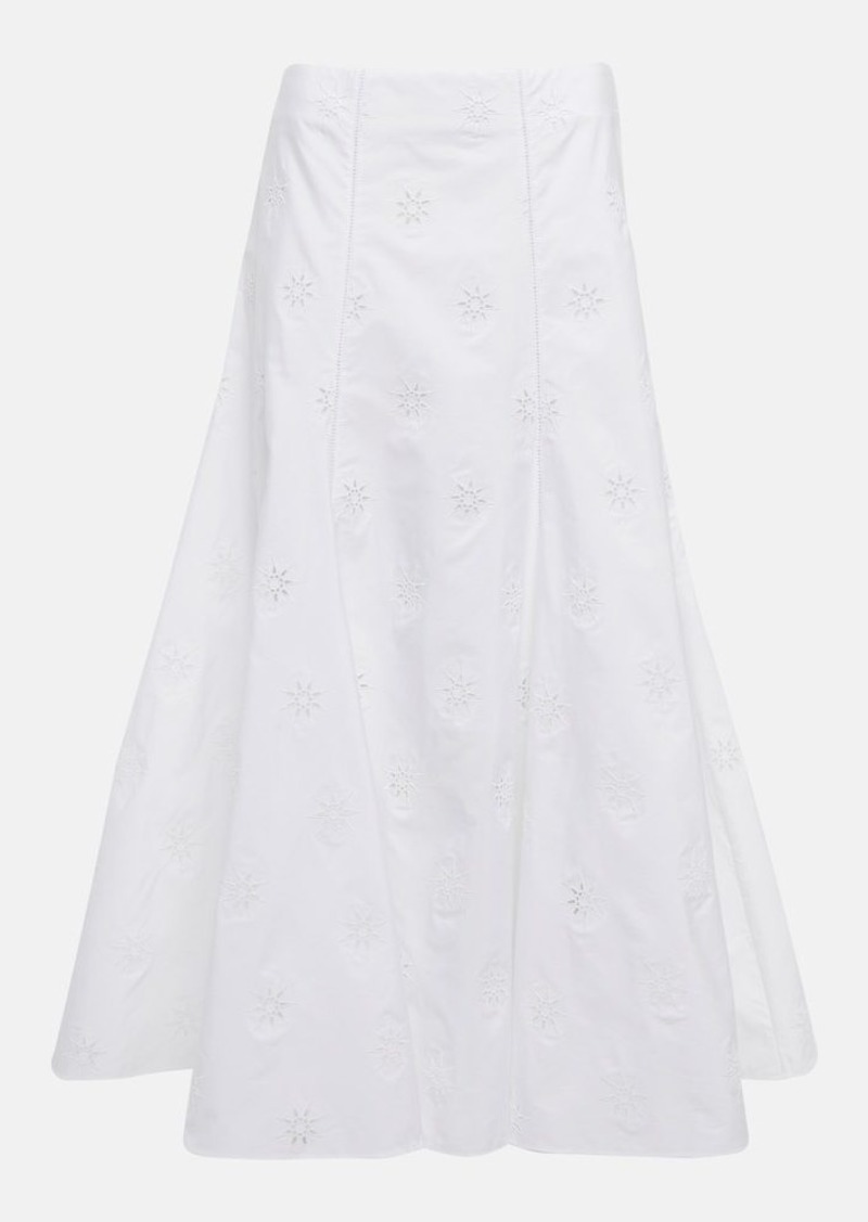 Chloé Broderie anglaise cotton midi skirt
