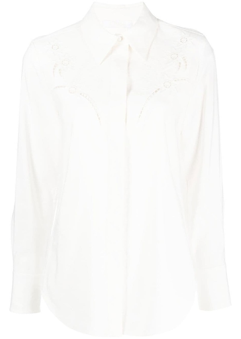 Chloé broderie-anglaise silk shirt