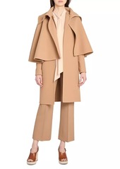 Chloé Cape-Overlay Wool & Cashmere Coat