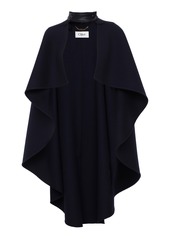 Chloé - Asymmetric Cropped Wool Cape Coat - Navy - FR 34 - Moda Operandi