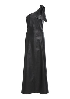 Chloé - Asymmetric Leather Maxi Dress - Black - FR 38 - Moda Operandi