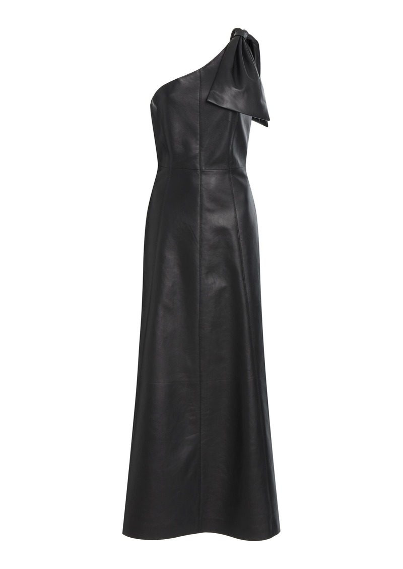 Chloé - Asymmetric Leather Maxi Dress - Black - FR 36 - Moda Operandi