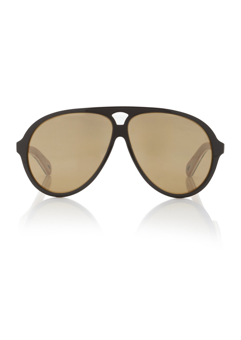 Chloé - Aviator-Frame Acetate Sunglasses - Black - OS - Moda Operandi